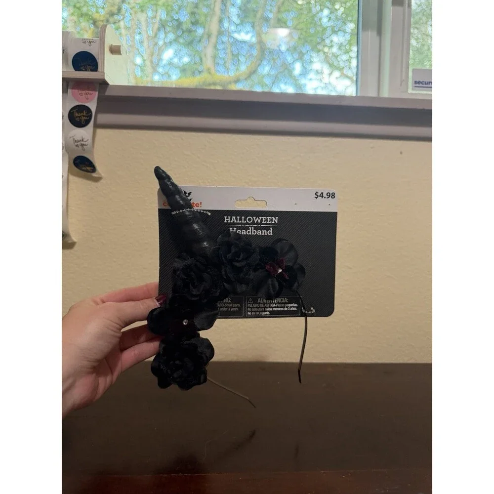 Halloween Unicorn Headband Black NWT One Size